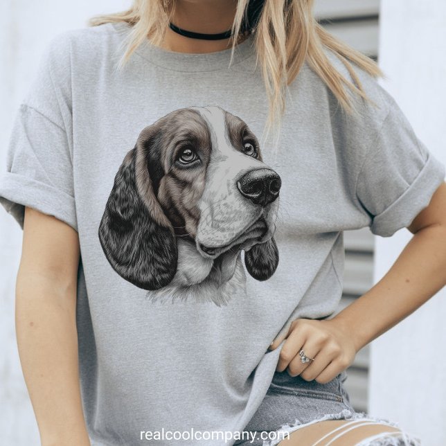 Hundälskare för skadlig kod för Basset Hound Sketc T Shirt (Skapare uppladdad)