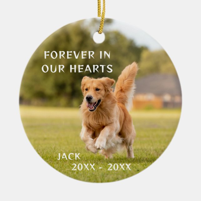 Hundälskare Foto Husdjur Minnesornament Julgransprydnad Keramik (Framsidan)