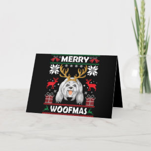 Hundälskare Glad Woofmas Söt Maltese Valp Helgkort