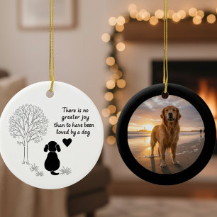 Hundälskare Glädje Foto Citat Räddning Minnesgåva Julgransprydnad Keramik