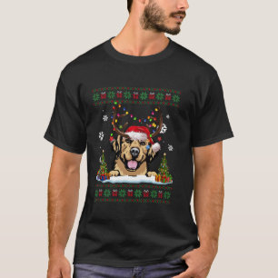 Hundälskare Golden Retriever Santa Hat Ugly Christ T Shirt