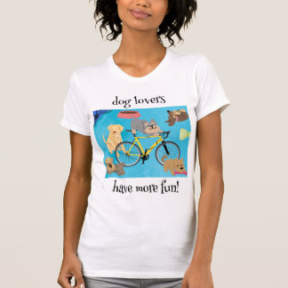 Hundälskare har mer Roligt Gult Bicycle och Aqua T Shirt