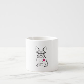 Hundälskare Heart Fransk Bulldog Espressomugg