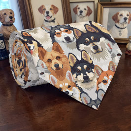 Hundälskare Hund Retro Skräddarsydd Slips