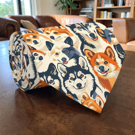 Hundälskare Hund Retro Skräddarsydd Slips