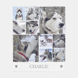 Hundälskare Husdjur Foto Collage Fleecefilt