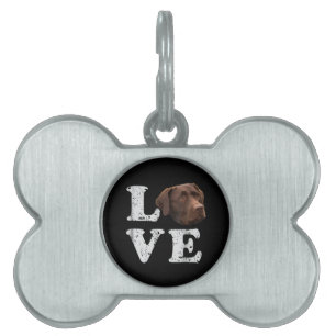 Hundälskare Jag älskar chokladlabrador retriever ID-bricka Husdjur