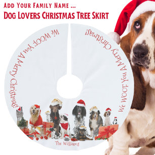 hundälskare Julgran Skirt - Familj Namn Julgransmatta Borstad Polyester