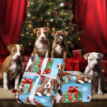 Hundälskare JulTecknad PitBull-Valper Presentpapper<br><div class="desc">Cute Tecknad Pitbull är redo till jul,  med Julklapp och snöflingor mot ljusblå bakgrund.. den perfekt som är papper för att figurera julklappar i år,  måste ha för hypofysfamiljer eller andra hundälskare - A © WhimsicalArtwork™ original - A © WhWhimsicalArtwork™ original - A © WhimsicalArtwork™ original - P</div>