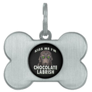 Hundälskare   Kyss mig, jag är chokladlabrador ID-bricka Husdjur