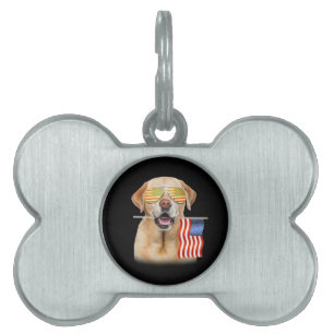 Hundälskare Labrador Retriever USA Flagga ID-bricka Husdjur