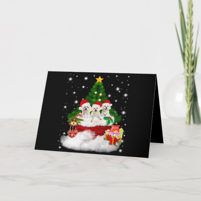 Hundälskare | Malteser valpar är julpresent Helgkort (Framsida)