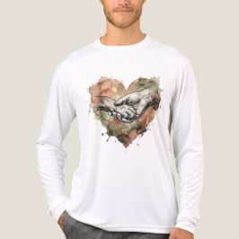 Hundälskare Människa Djur Band Vattenfärg Hjärta T Shirt