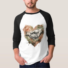 Hundälskare Människa Djur Band Vattenfärg Hjärta T Shirt