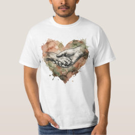 Hundälskare Människa Djur Band Vattenfärg Hjärta T Shirt