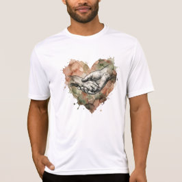Hundälskare Människa Djur Band Vattenfärg Hjärta T Shirt