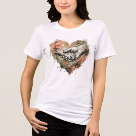 Hundälskare Människa Djur Band Vattenfärg Hjarta T Shirt