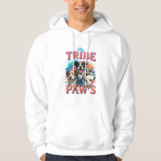 Hundälskare Min stam har tass Hoodie (Framsida)