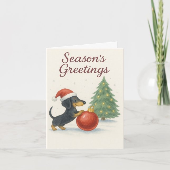 Hundälskare - nedladdningsbart Dachshund Card Helgkort (Framsida)