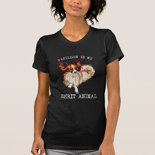 Hundälskare | Papillon är mitt spritdjur T Shirt (Framsida)