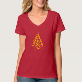 Hundälskare Paw Print Julgran 4 T Shirt