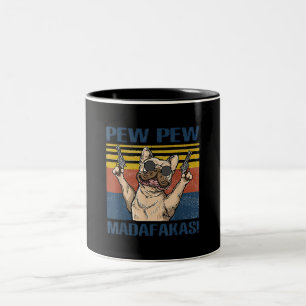 Hundälskare  Pew Pew Madafakas Två-Tonad Mugg