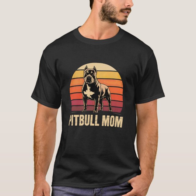 Hundälskare Pit Bull Mamma Pitbull T Shirt (Framsida)
