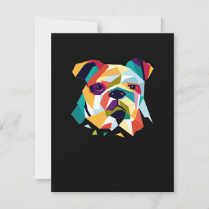 Hundälskare  Polygonisk Abstrakt för bulldog Graph Tack Kort