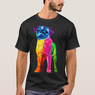 Hundälskare presenter Mops för Kvinnor Färgrik Mop T Shirt