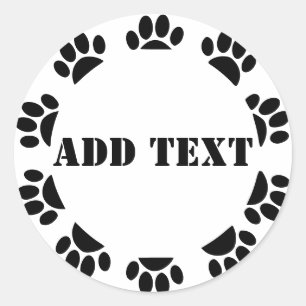 Hundälskare runda Ram med Anpassningsbar text Runt Klistermärke