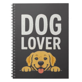 Hundälskare Söt Hund Illustration Typografi Design Anteckningsbok