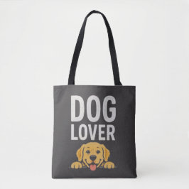 Hundälskare Söt Hund Illustration Typografi Design Tygkasse