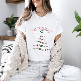 Hundälskare Tass Julgran | Hårig jul T Shirt