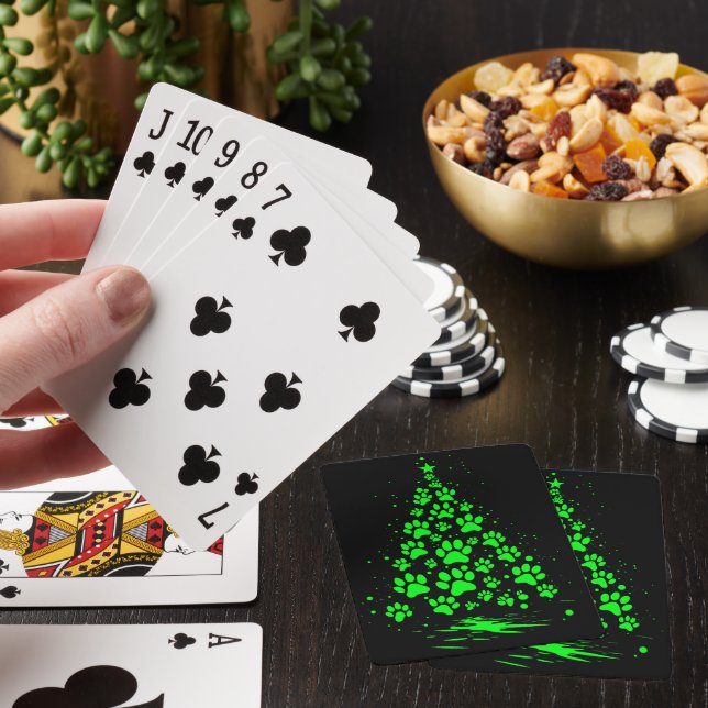 Hundälskare Tassavtryck Julgran 5 Casinokort (På plats)