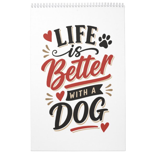 Hundälskare Väggkonst - Livet är Bättre med en Hun Kalender (Omslag)
