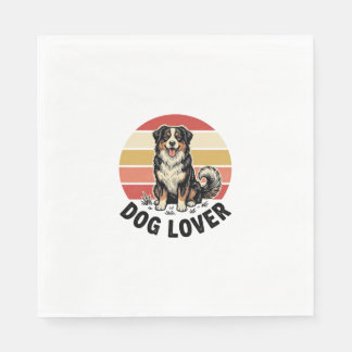 Hundälskare Vintage gravyr Söt hund Solnedgång Des Pappersservett