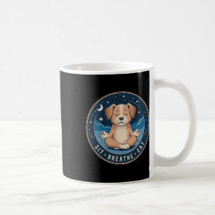 Hundälskare - Yoga Pose Sit Breathe Eat Slogan Rol Kaffemugg