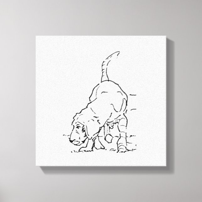 Hundälskareminne, Beagle-illustration Canvastryck (Framsida)