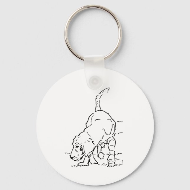 Hundälskareminne, Beagle-illustration Nyckelring (Framsida)