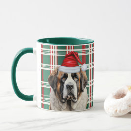 Hundälskares Saint Bernard Julgran Plaid Mugg