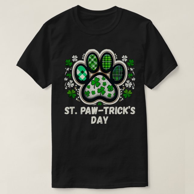 Hundälskarna Lycklig Saint patrick i St Pawtricks  T Shirt (Design framsida)