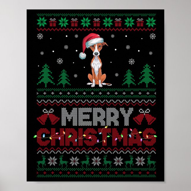 Hundälskarna Santa Hat Julgran Ljus Poster (Framsidan)