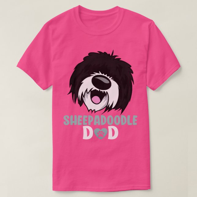 Hundälskarna Sheepadle Pappa Adsible Sheepadle Far T Shirt (Design framsida)