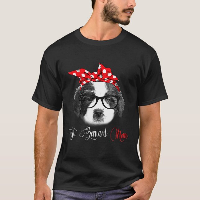 Hundälskarna St Bernard Mamma Mors dag T Shirt (Framsida)
