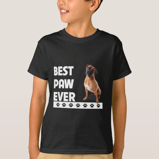Hundälskarna tass Aldrig Boxer Bulldog Pappa Fars  T Shirt (Framsida)