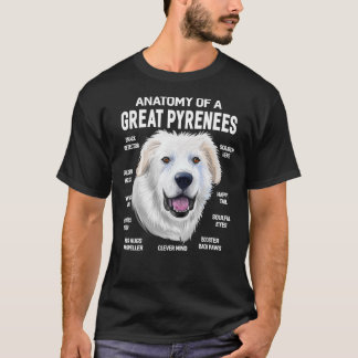 Hundar 365 Anatomi hos en Underbar Pyrenées Hund F T Shirt