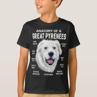 Hundar 365 Anatomi hos en Underbar Pyrenées Hund F T Shirt