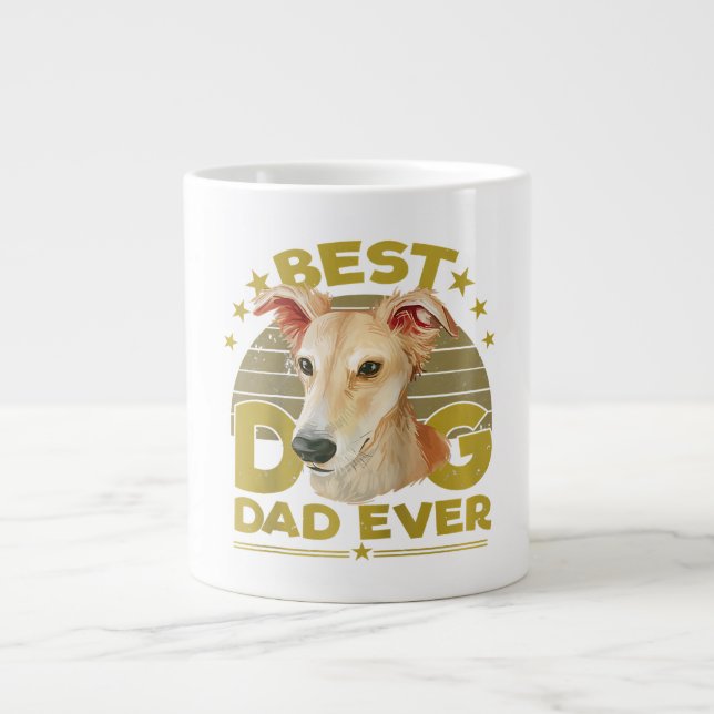 Hundar 365 Bästa piskan Hund Pappa någonsin Jumbo Mugg (Framsidan)