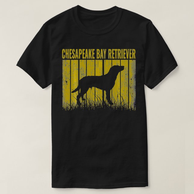 Hundar 365 Retro Chesapeake Bay Retriever Hund Vin T Shirt (Design framsida)
