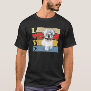 Hundar 365 Retro Kärlek Miniature Schnauzer Hund V T Shirt